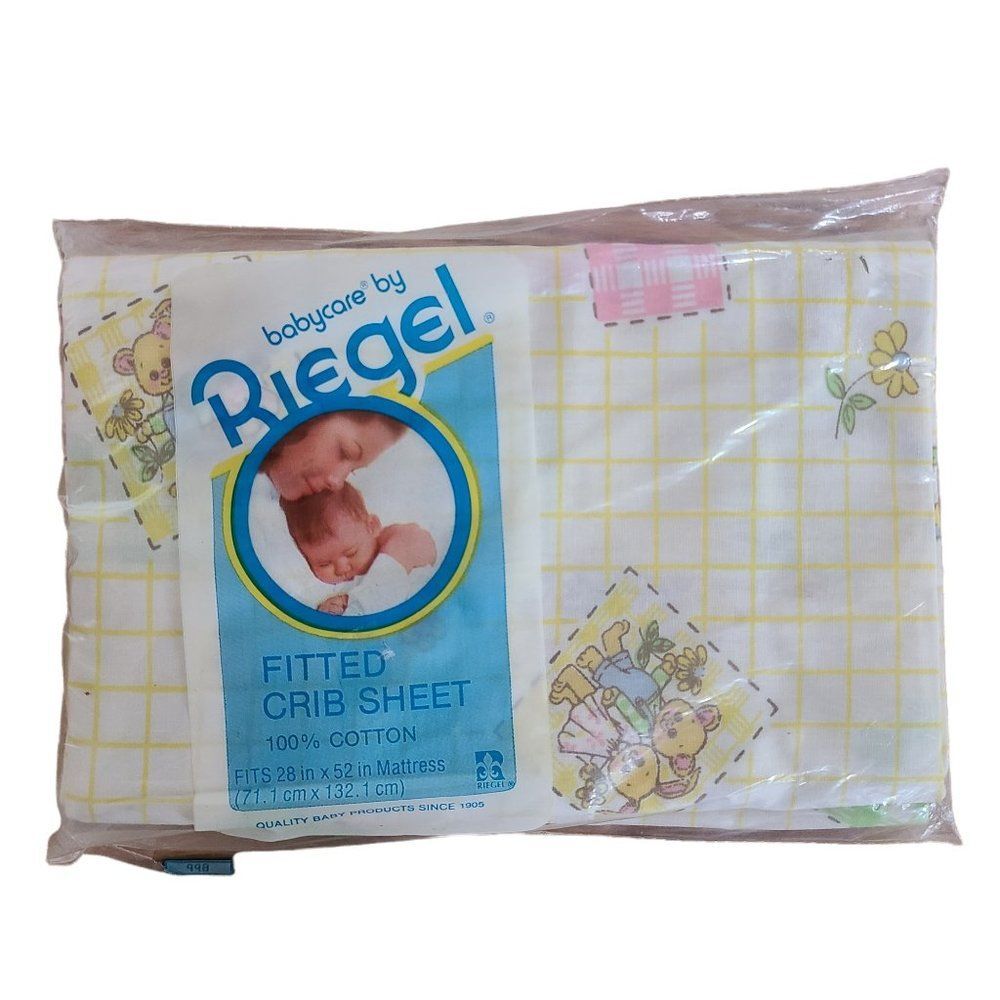 Vintage Babycare By Riegel Fitted Crib Sheet © 1993 100% Cotton For Baby NIP NWT